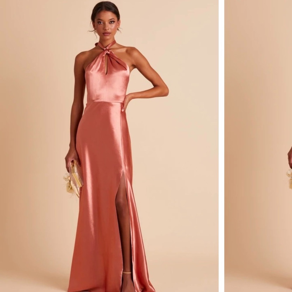 Birdy grey Monica satin terra cotta bridesmaids dress - worn once